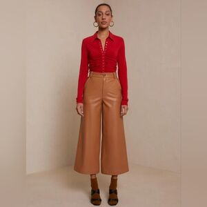 A.L.C. Wiles Brown Vegan Leather Pant Size 4